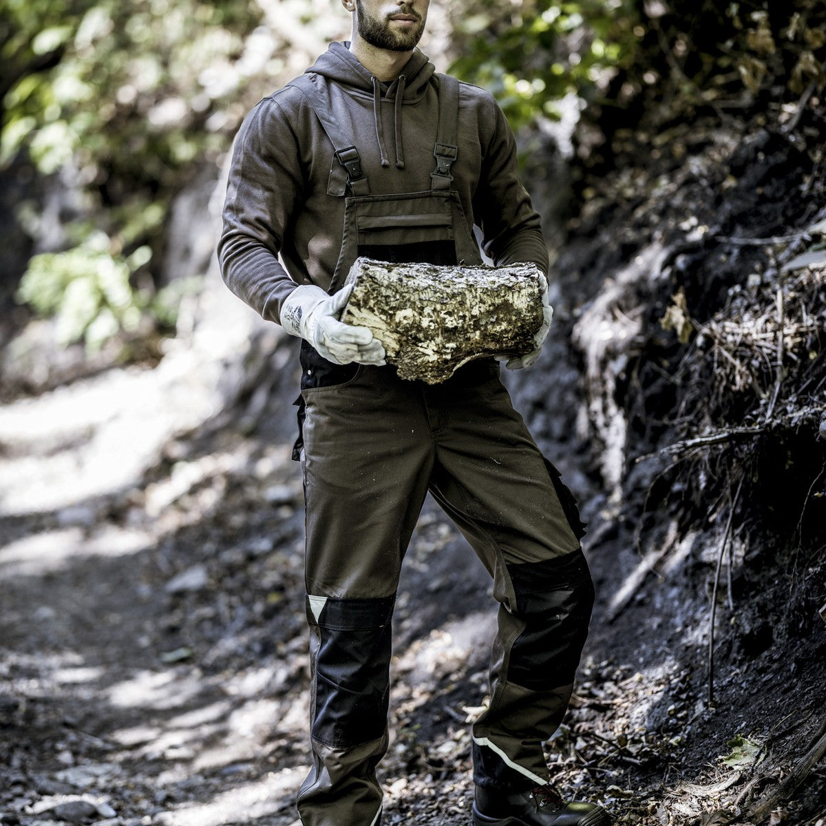 NITRAS MOTION TEX PLUS, salopette, marrone/nero