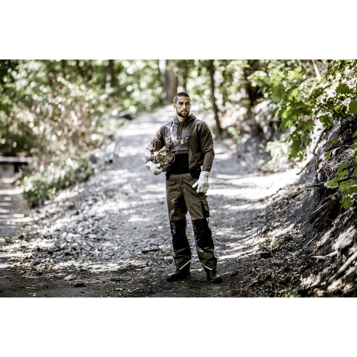 NITRAS MOTION TEX PLUS, salopette, marrone/nero