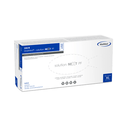 MaiMed-solution next guanti in nitrile bianchi, non sterili, senza lattice, 200 pezzi/scatola