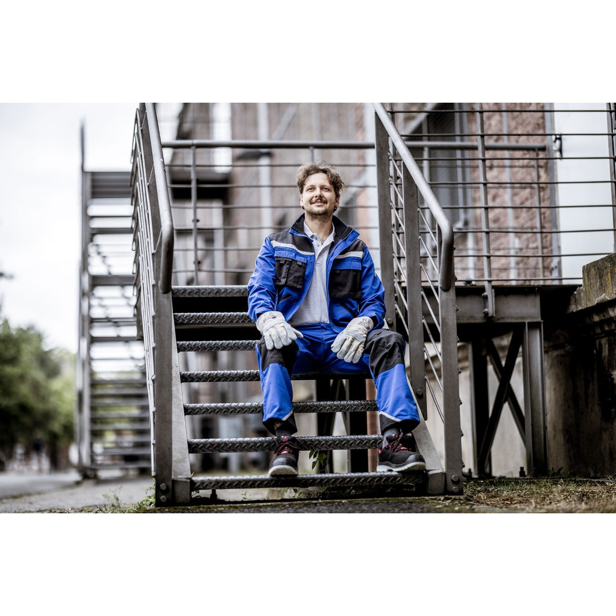 NITRAS MOTION TEX PLUS, pantaloni da lavoro, lunghi, blu royal/nero