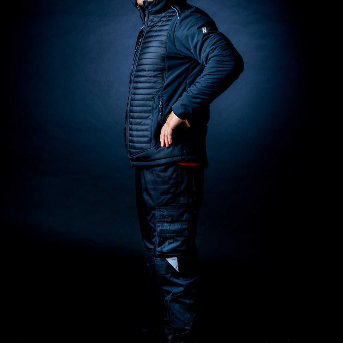 NITRAS MOTION TEX PLUS, giacca softshell trapuntata, nera