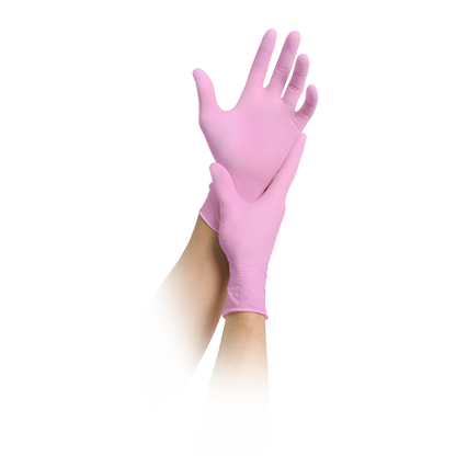 MaiMed-solution 100 guanto rosa non sterile, senza polvere, senza lattice, blu, 100 pezzi/scatola