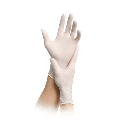MaiMed-solution 100 guanto bianco non sterile, privo di lattice, bianco, 100 pezzi/scatola