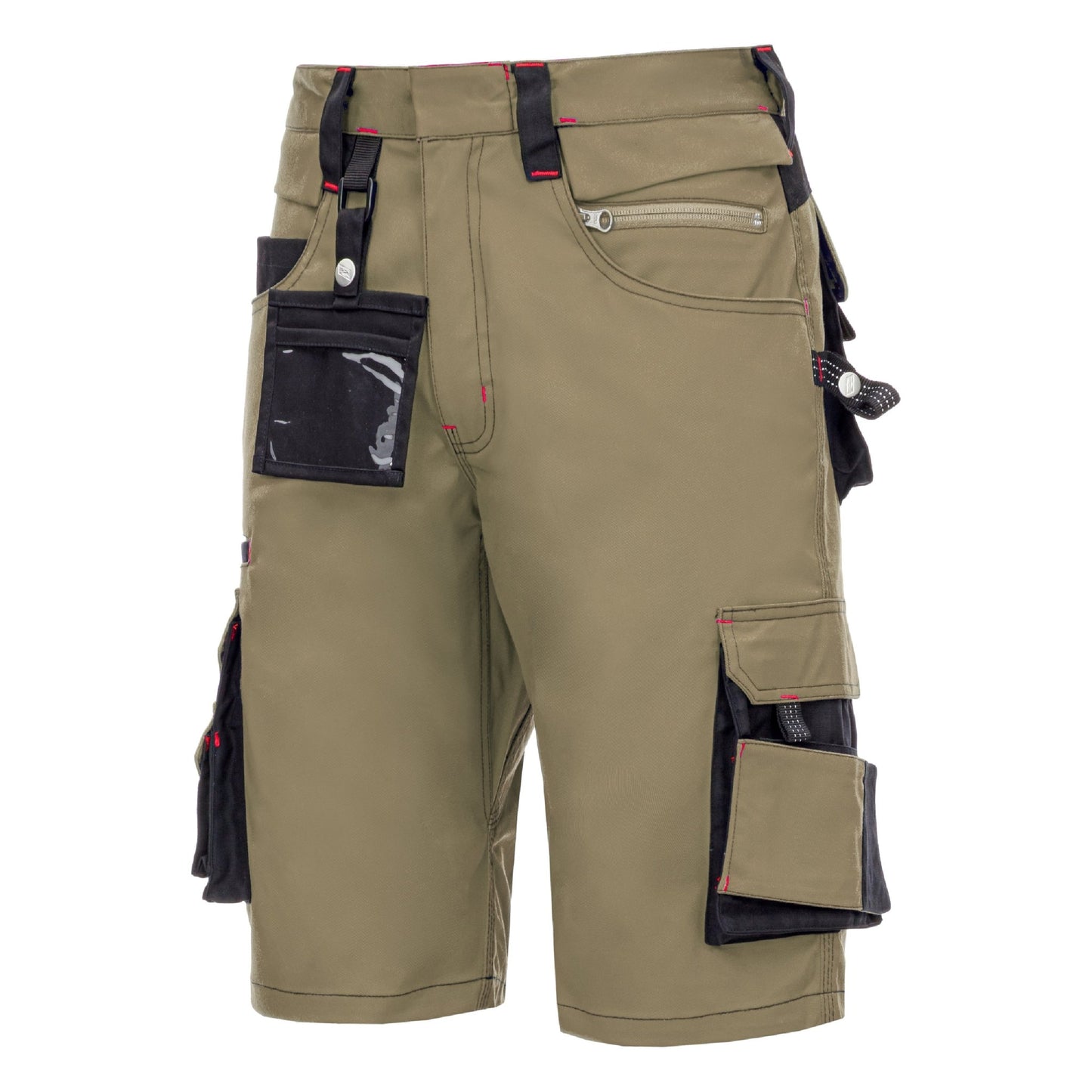 NITRAS MOTION TEX PRO FX, pantaloni da lavoro, corti, kaki / nero
