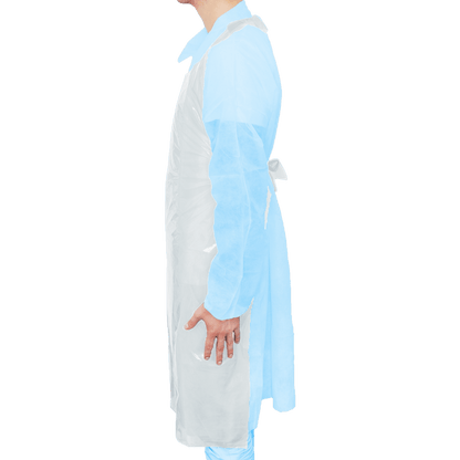 MaiMed-Apron Light PE, grembiule in PE 75x120 cm bianco, 100 pezzi/confezione, bloccato, superficie liscia | Confezione (100 pezzi)