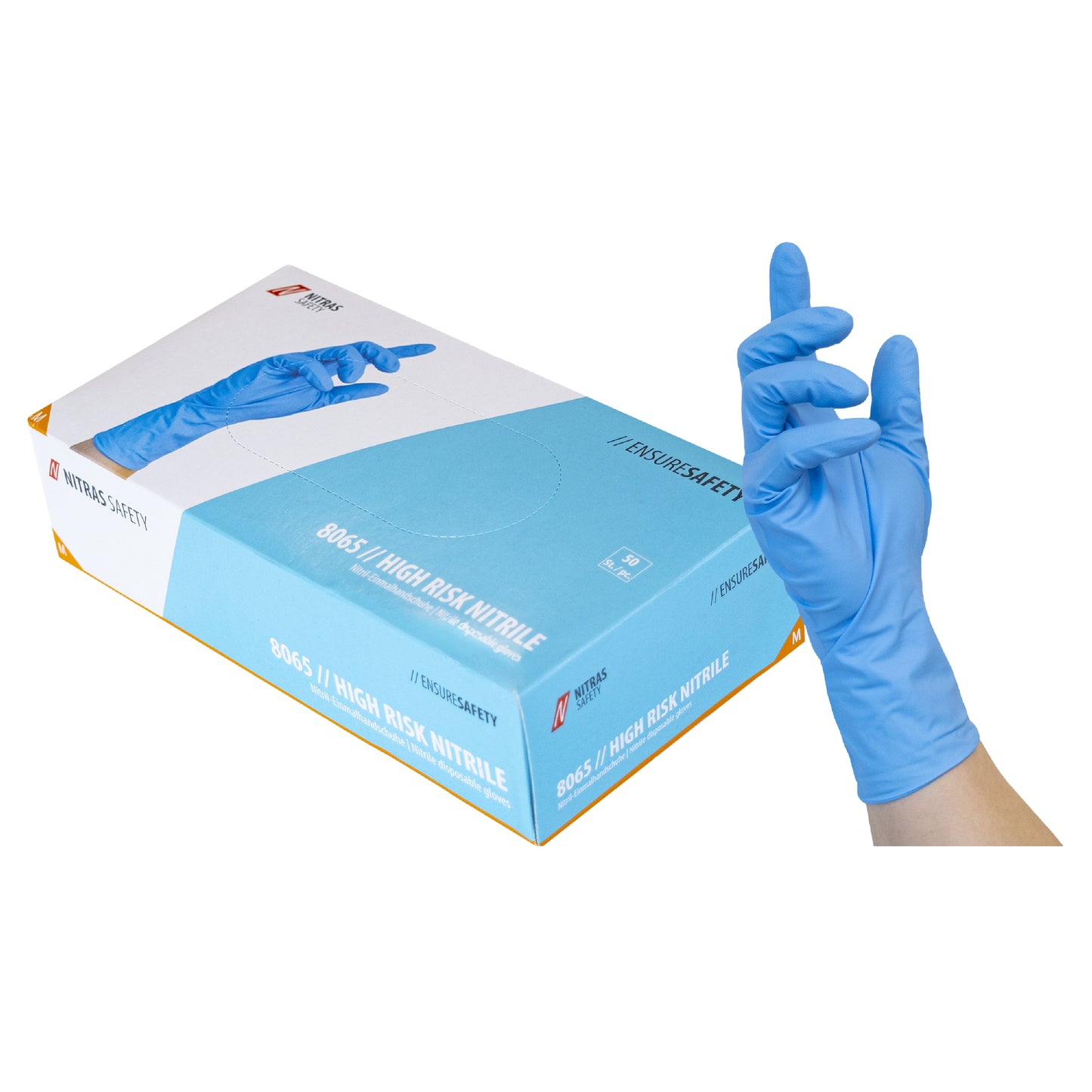 NITRAS HIGH RISK NITRILE, guanti monouso in nitrile, blu