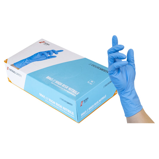 NITRAS HIGH RISK NITRILE, guanti monouso in nitrile, blu