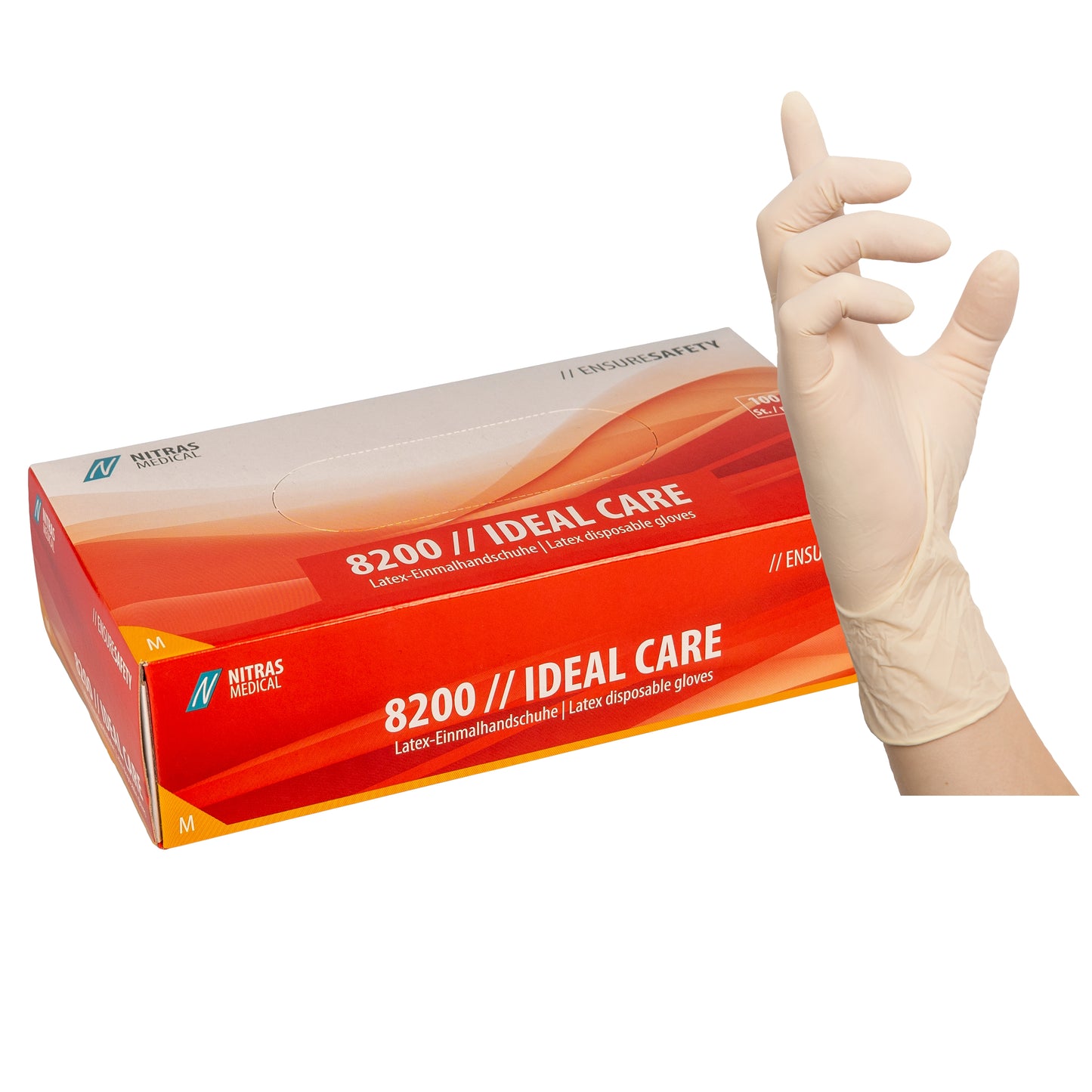 NITRAS IDEAL CARE, guanti monouso in lattice, colore naturale