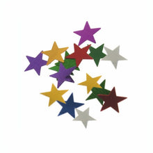 Il colorato PAPSTAR decorazione da tavolo "Stars" (pellicola colorata Ø 1 cm, 20 g) della PAPSTAR GmbH aggiunge accenti colorati su uno sfondo bianco come decorazione da tavolo.