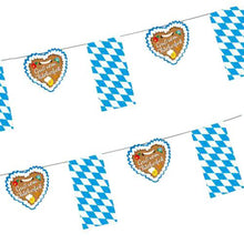Decora la tua festa bavarese con la ghirlanda di bandiere di carta PAPSTAR GmbH (4 m) con bandiera a rombi blu-bianca e accenti a cuore con "Saluti dall'Oktoberfest" - la busta perfetta (1 pezzo) per la decorazione dell'Oktoberfest!.