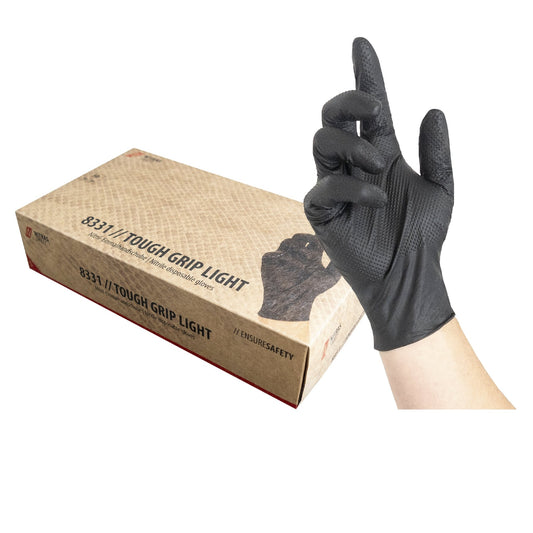 NITRAS TOUGH GRIP LIGHT, guanti monouso in nitrile, neri