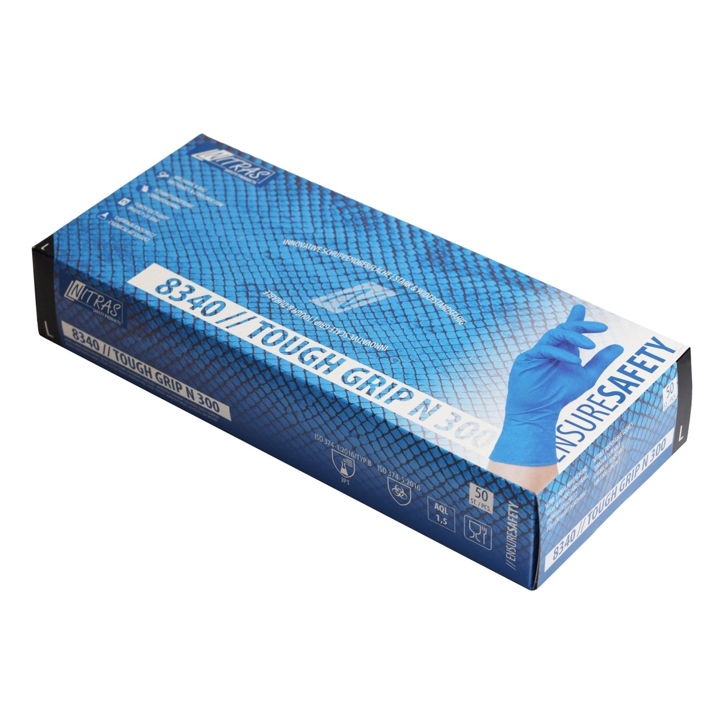 NITRAS TOUGH GRIP N 300, guanti monouso in nitrile, blu