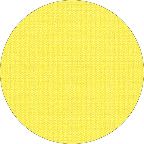 Un cerchio giallo monocromatico con un motivo tessuto strutturato, ispirato alla tovaglia Starpak "soft selection plus" di Starpak, viene mostrato su uno sfondo bianco.