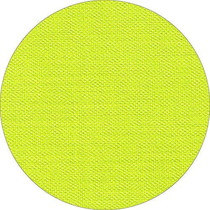 Un primo piano della tovaglia Starpak, simile al tessuto, Vlies "soft selection plus" mostra un motivo circolare in tessuto strutturato giallo-verde brillante con un motivo tessuto dettagliato.