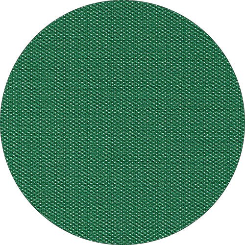 Un primo piano di una tovaglia verde Starpak, simile al tessuto, Vlies "soft selection plus" mostra il tessuto strutturato e i fili visibili all'interno di una cornice rotonda.