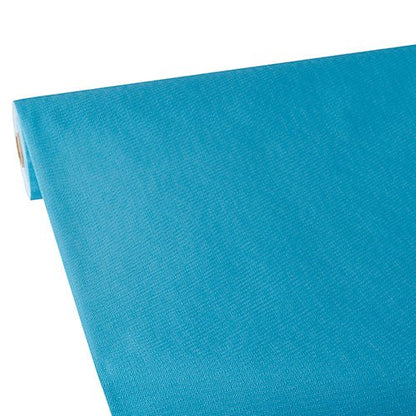 Un rotolo di tovaglia Starpak, simile al tessuto, tessuto non tessuto "soft selection plus" di Starpak è parzialmente srotolato su uno sfondo bianco. Il tessuto liscio e leggermente strutturato è perfetto per una tavola apparecchiata con stile e praticità.