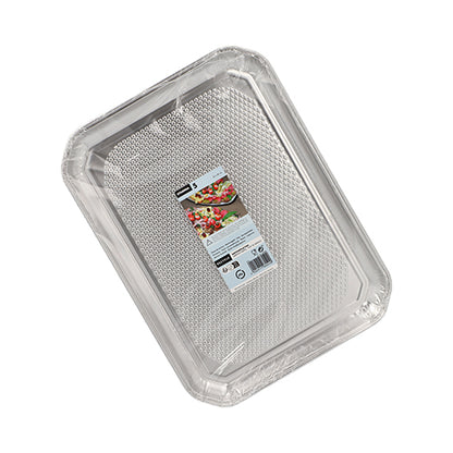 Le Starpak 5 piatti da portata, alluminio rettangolare 35 cm x 26 cm, sono vassoi monouso rettangolari in alluminio, igienicamente confezionati in pellicola termoretraibile con un'etichetta centrale con immagine alimentare, perfetti per la gastronomia professionale. (5 pezzi).