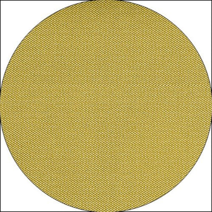 Un primo piano della tovaglia Starpak, simile al tessuto, Vlies "soft selection plus" mostra una macchia circolare in tessuto giallo con struttura tessuta diagonalmente. Il tessuto appare liscio e densamente tessuto su uno sfondo bianco.