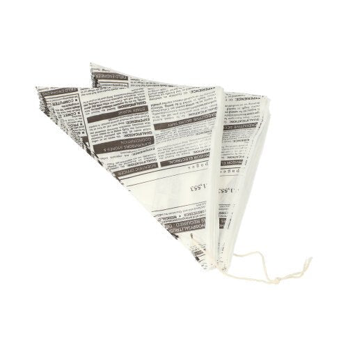 La PAPSTAR GmbH 1000 sacchetti a punta, sostituti della carta pergamena, resistenti al grasso: si tratta di sacchetti triangolari piegati, ispirati ai sacchetti di giornale, dotati di un cordoncino in un angolo e raffigurati su sfondo bianco.