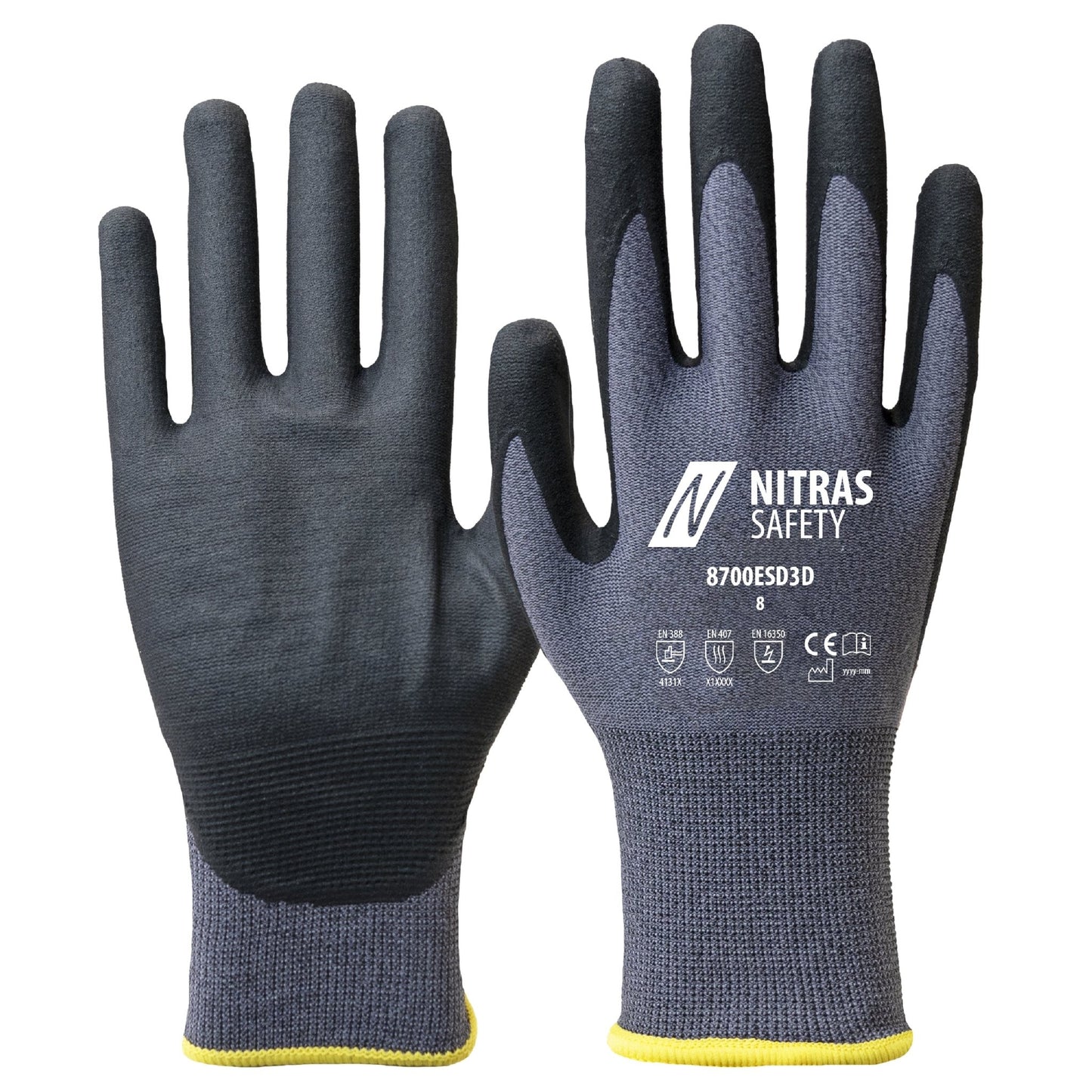 Guanti da montaggio NITRAS, grigio/nero