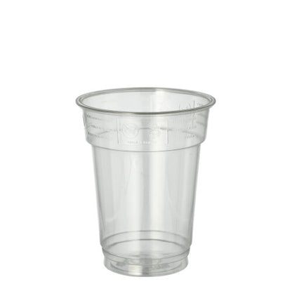 Il bicchiere Starpak 40 "Hurricane" PET 0,2l (Ø 7,8cm · 9,7cm) trasparente è raffigurato vuoto su sfondo bianco; il bicchiere monouso ha una forma conica e un bordo arrotolato. Confezione da 40 di Starpak.