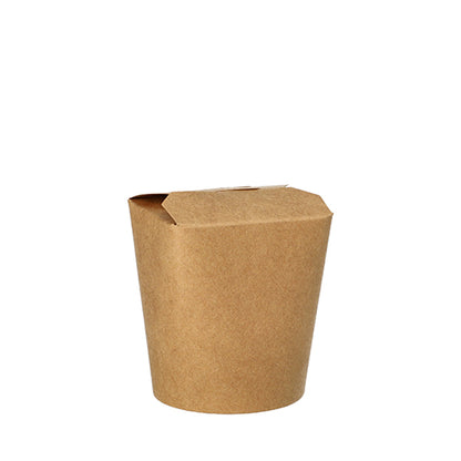 Una scatola per snack PAPSTAR GmbH in cartone marrone, rettangolare e con coperchio piegato, dal set di 25 "PAPSTAR 25 Snackboxen", fotografata su sfondo bianco.