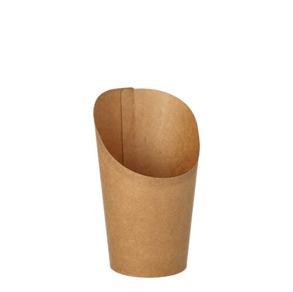 I PAPSTAR GmbH 50 Wrap Cups di cartone marrone con bordo smussato sono ecologici e ideali per feste e eventi. Il prodotto è su sfondo bianco.