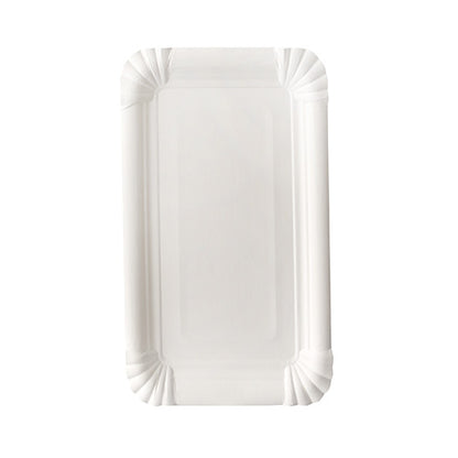 Il PAPSTAR piatto di cartone rettangolare 13x20 cm, bianco, "pure" (12 pezzi) della PAPSTAR GmbH offre una variante rettangolare ed ecologica con bordi ondulati e angoli arrotondati - ideale per servire in modo festoso.