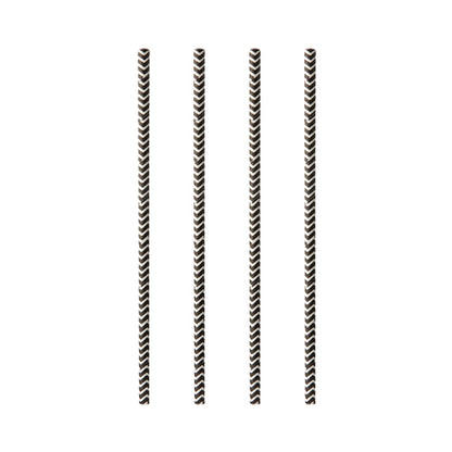 Quattro PAPSTAR 100 cannucce di carta (Ø 6 mm) del marchio PAPSTAR GmbH sono a righe bianche e nere e disposte verticalmente su uno sfondo bianco semplice.