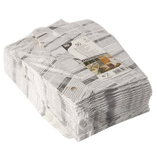 Una confezione da 50 PAPSTAR contenitori per patatine fritte "Newsprint" con coperchi pieghevoli in carta/cartone e pellicola con stampa di giornale in bianco e nero. Ideale per servire patatine fritte. Marca: PAPSTAR GmbH.
