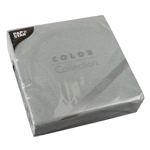 Una confezione sigillata di 30 tovaglioli della PAPSTAR GmbH, a 2 strati "PUNTO" 1/4 piega (38x38 cm) in confezione di plastica trasparente, ideale per la decorazione della tavola.