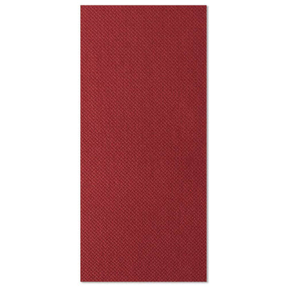 Un campione di tessuto rettangolare rosso strutturato dai 50 tovaglioli "ROYAL Collection" 1/8-piega 40 x 40 cm della PAPSTAR GmbH si presenta su uno sfondo bianco, ideale per tovaglioli eleganti o decorazioni da tavola stilose.