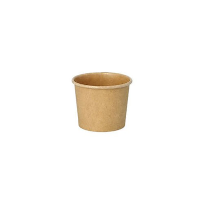 Un PAPSTAR bicchiere da porzione in cartone marrone riciclabile di PAPSTAR GmbH è centrato su sfondo bianco. Il design ecologico è semplice e liscio, senza marchi o decorazioni.