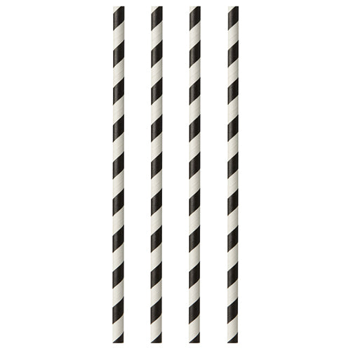 Quattro PAPSTAR 100 cannucce, carta Ø 6 mm di PAPSTAR GmbH sono disposte verticalmente in fila su uno sfondo bianco semplice.