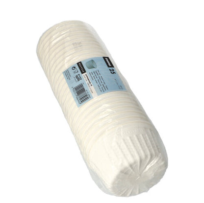 Una confezione da 25 bicchieri da zuppa Starpak "To Go", PP, 500 ml, Ø 11,5 cm, confezionata in un involucro di plastica trasparente con etichetta blu-nera.