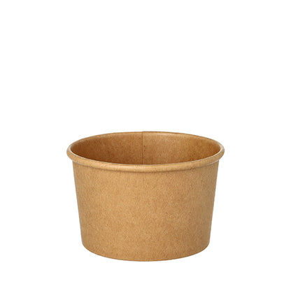 Il bicchiere da zuppa Starpak (25 pezzi, rotondo, 230 ml, Ø 9,8 cm · 6 cm) in cartone marrone si distingue per i lati lisci e un design semplice senza segni visibili – raffigurato su sfondo bianco.
