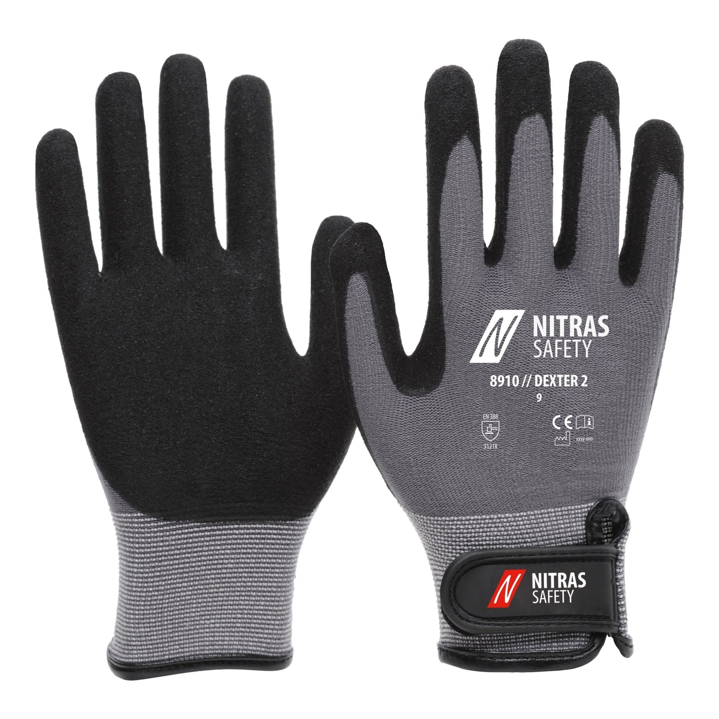 NITRAS DEXTER 2, guanti da meccanico, grigio/nero