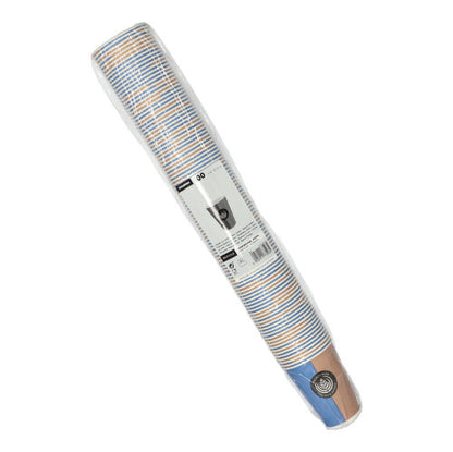 Una confezione di 100 bicchieri di carta Starpak "To Go" (0,18 l, Ø 7,01 cm, altezza 9,2 cm), confezionata in pratica pellicola di plastica per una facile gestione e un imballaggio ordinato.