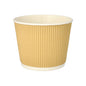 Un PAPSTAR bicchiere da zuppa rotondo (13,5 cm) Ripple Wall, marrone/bianco, 998 ml, di PAPSTAR GmbH è raffigurato su uno sfondo bianco. Venduto in confezioni da 25 pezzi.