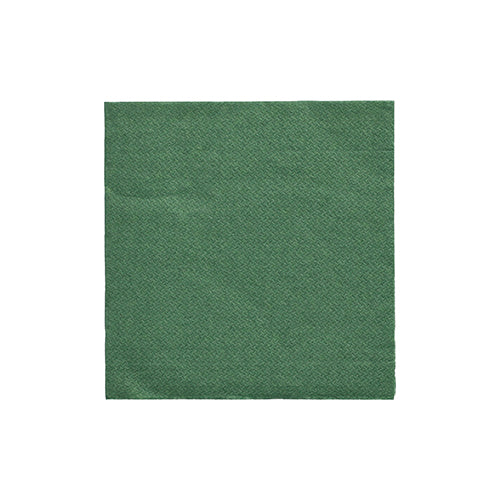 Nell'immagine è raffigurato un tovagliolo PAPSTAR piegato in 1/4, 24x24 cm tovagliolo verde scuro della "DAILY Collection" (20 pezzi) della PAPSTAR GmbH su sfondo bianco.