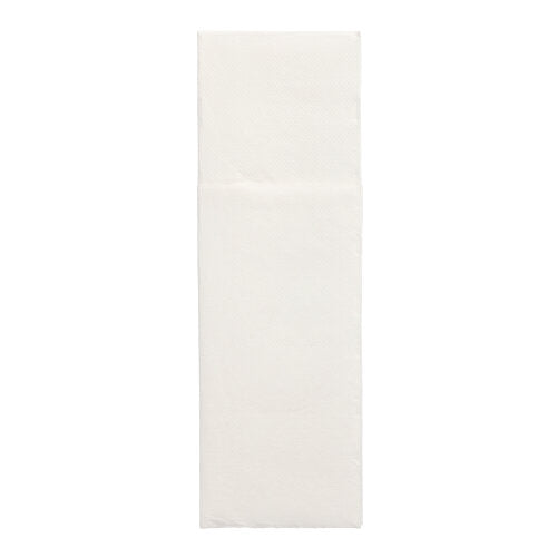 Su uno sfondo semplice e bianco è raffigurato un singolo tovagliolo non piegato "DAILY Collection" 48 x 30 cm con piega per posate della PAPSTAR GmbH dalla confezione da 50.