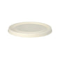 Un piatto usa e getta semplice, rotondo e bianco su sfondo bianco - perfetto da abbinare con PAPSTAR coperchi per ciotole di canna da zucchero Ø 17 cm, bianco, "pure" (25 pezzi) della PAPSTAR GmbH per maggiore comfort e sostenibilità.