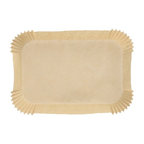 I 100 fogli di carta da forno per friggitrice ad aria quadrati della PAPSTAR GmbH sono fogli di carta da forno rettangolari non sbiancati, antiaderenti con bordi ondulati - ideali per le friggitrici ad aria.