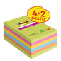 Una confezione di Post-it® Super Sticky Notes in formato grande, 101 x 152 mm, righe, in diversi colori. Contiene 4 blocchi + 2 gratis (90 fogli/blocco), note adesive ad alta tenuta, da 3M Deutschland GmbH, 100% certificato PEFC.