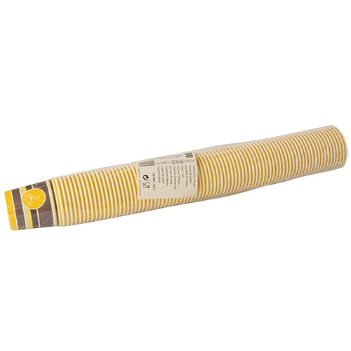 Una confezione di 80 bicchieri da asporto Starpak "To Go" (0,1 l, Ø 6 cm) in cartone ecologico, confezionati in pellicola trasparente con informazioni sul prodotto ed etichetta del marchio.