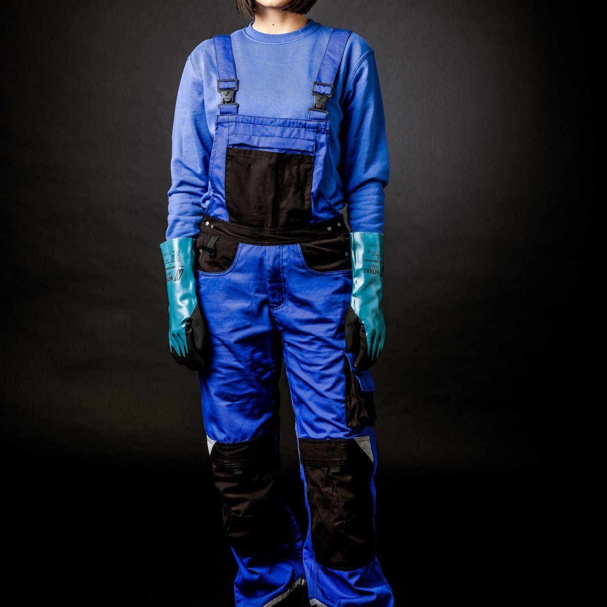 NITRAS MOTION TEX PLUS, salopette, blu royal/nero