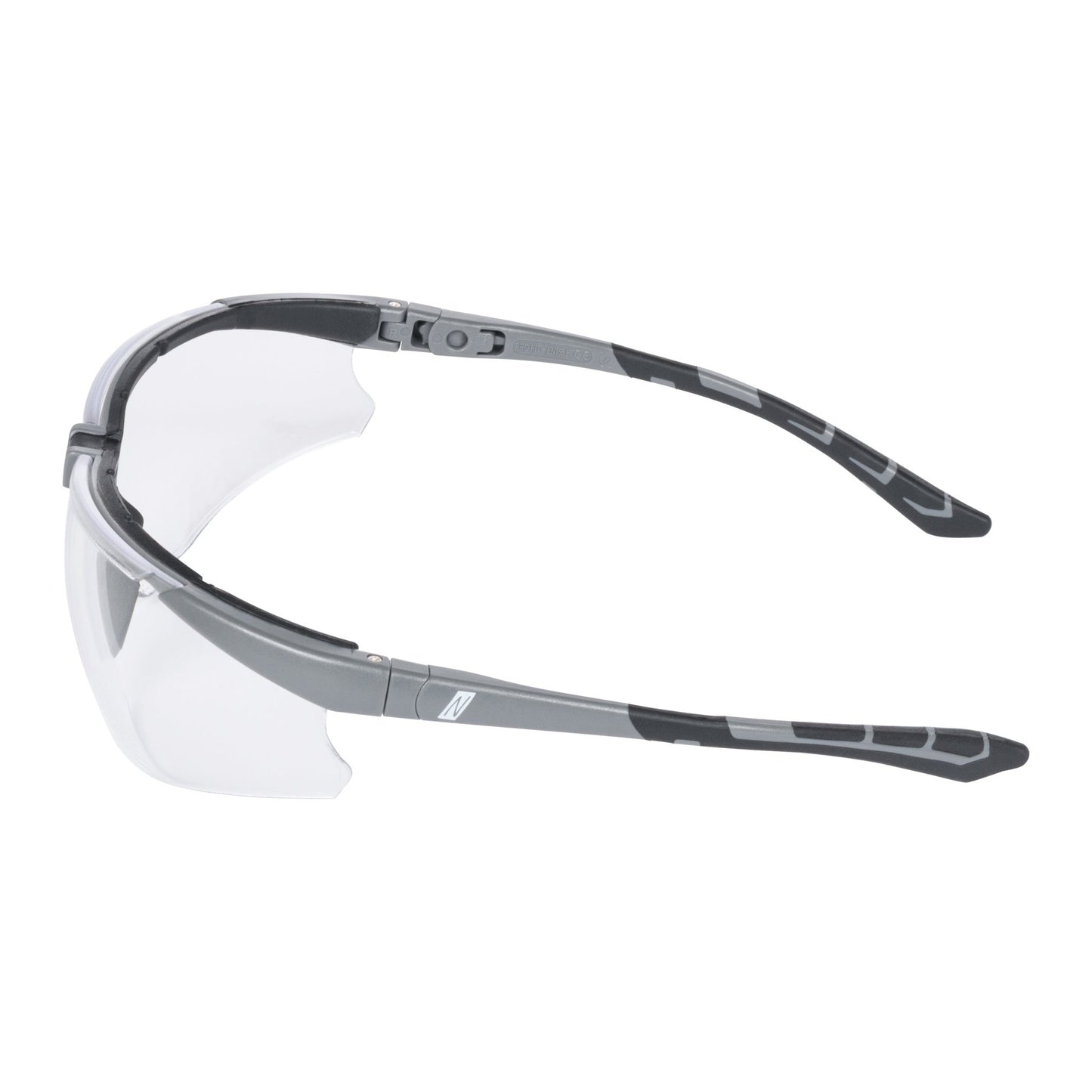 NITRAS VISION PROTECT PREMIUM, occhiali da asta, trasparente / grigio, plastica ISO 16321-1 | Confezione (12 pezzi)