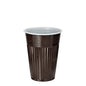 Il bicchiere termico automatico Starpak 100 (PS, 0,18 l, Ø 7,03 cm, 9 cm) in marrone/bianco con esterno scanalato e interno liscio sta in piedi – ideale per mantenere le bevande calde in movimento. Confezione da 100 pezzi.