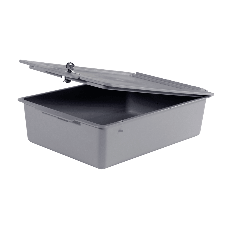Vassoio portaoggetti Numatic profondo 120 mm con coperchio senza scomparti, grigio | Confezione (1 pezzo)