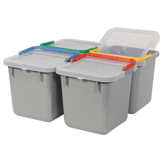 Secchio Numatic da 6 litri, grigio con maniglia codificata a colori